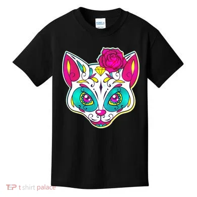 Sugar Skull Cat Kids T-Shirt