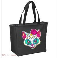 Sugar Skull Cat Tote Bag thumb 2