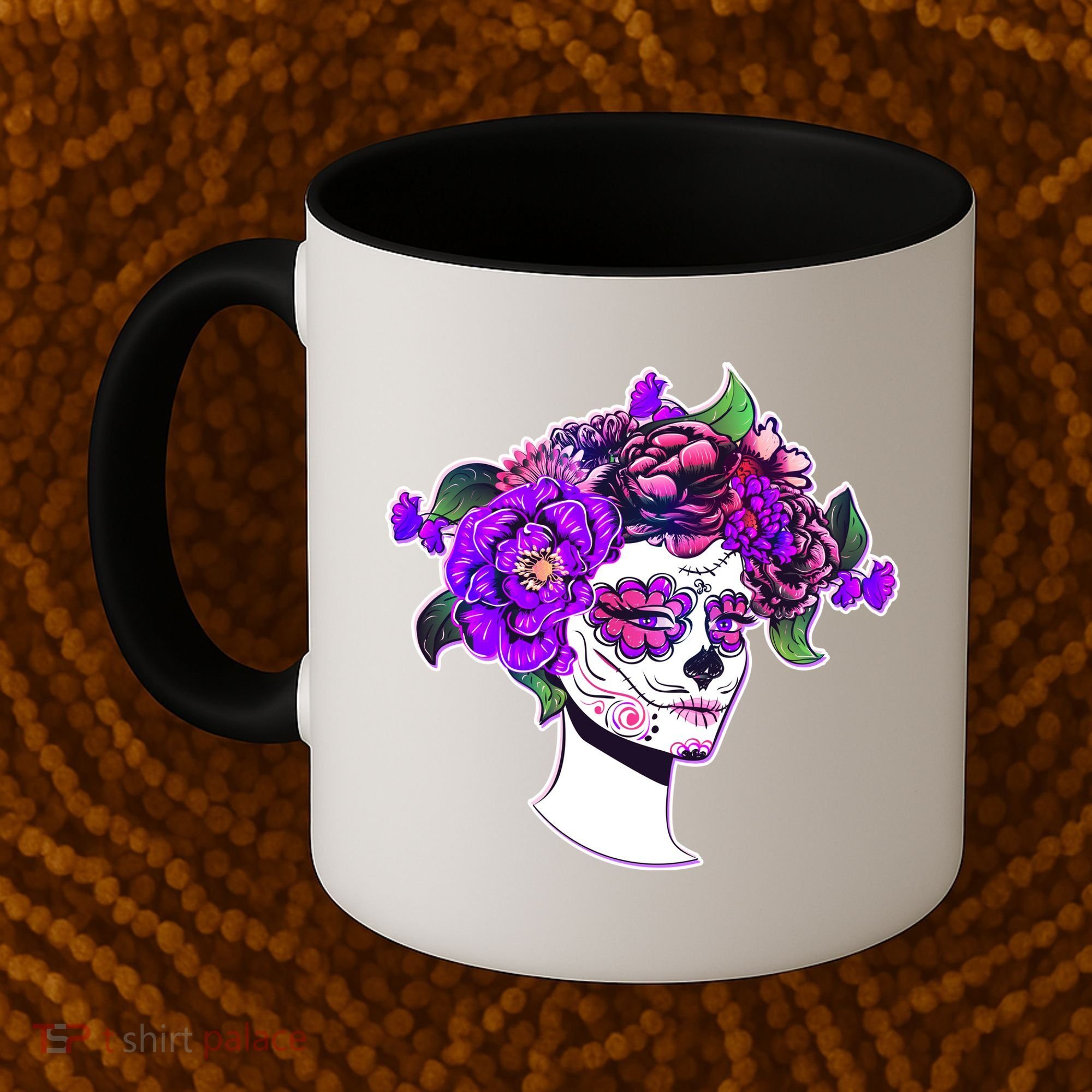 Sugar Skull Flower Girl Coffee Mug