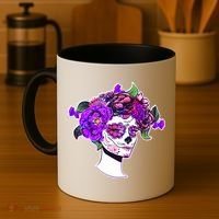 Sugar Skull Flower Girl Coffee Mug thumb 4