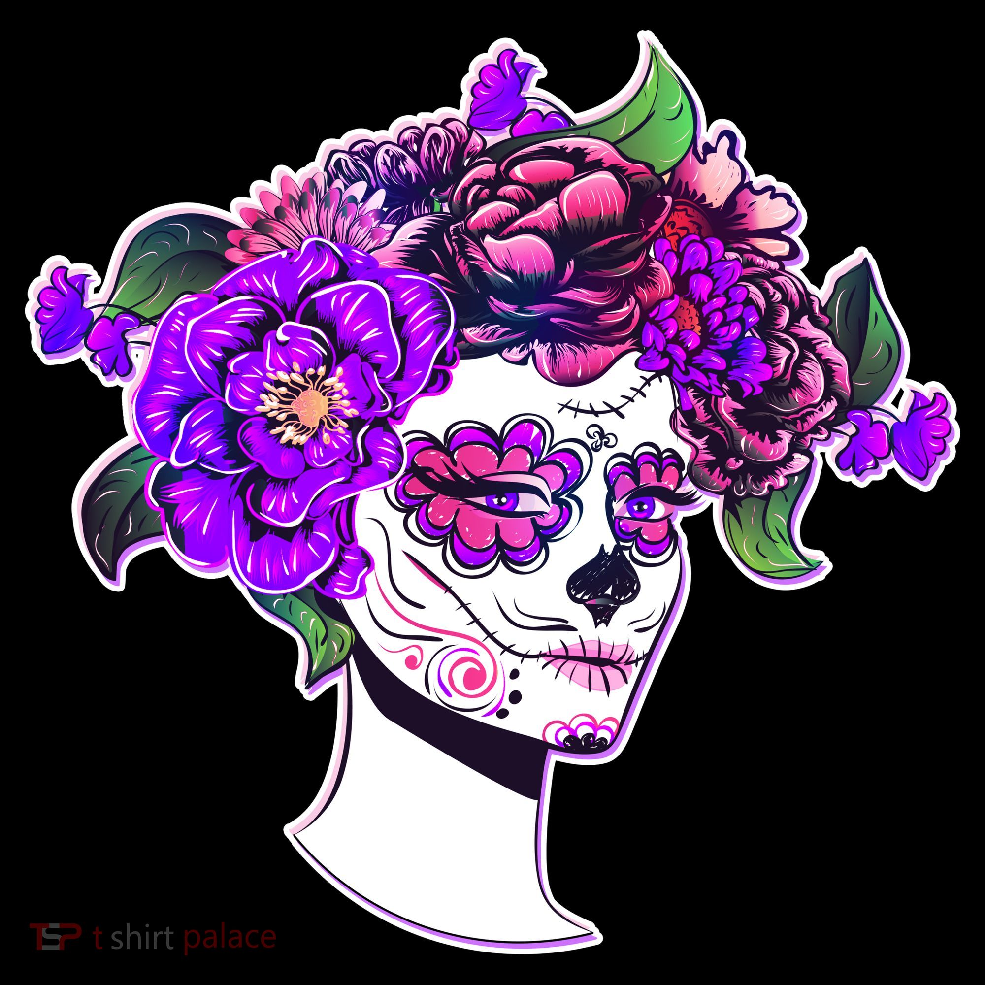 Sugar Skull Flower Girl Coffee Mug