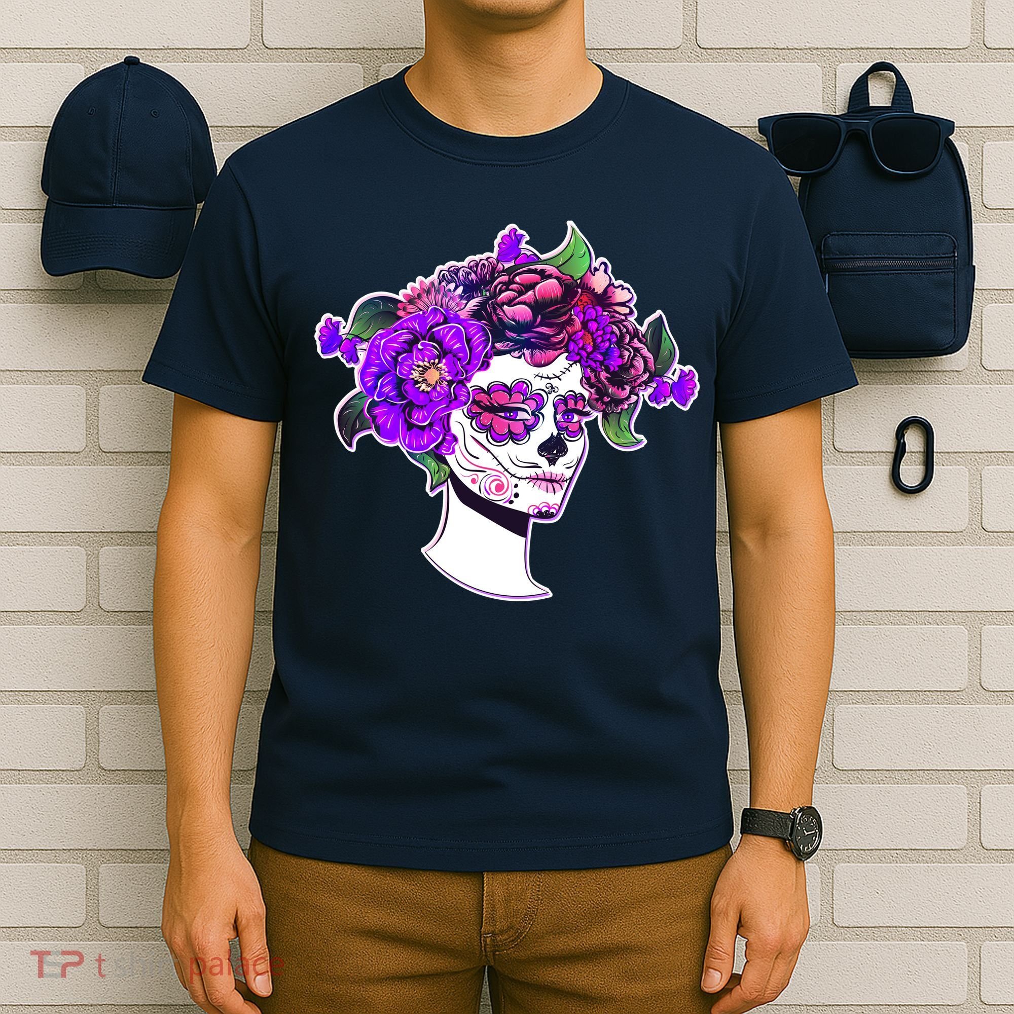 Sugar Skull Flower Girl T-Shirt