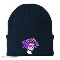 Sugar Skull Flower Girl Beanie thumb 0