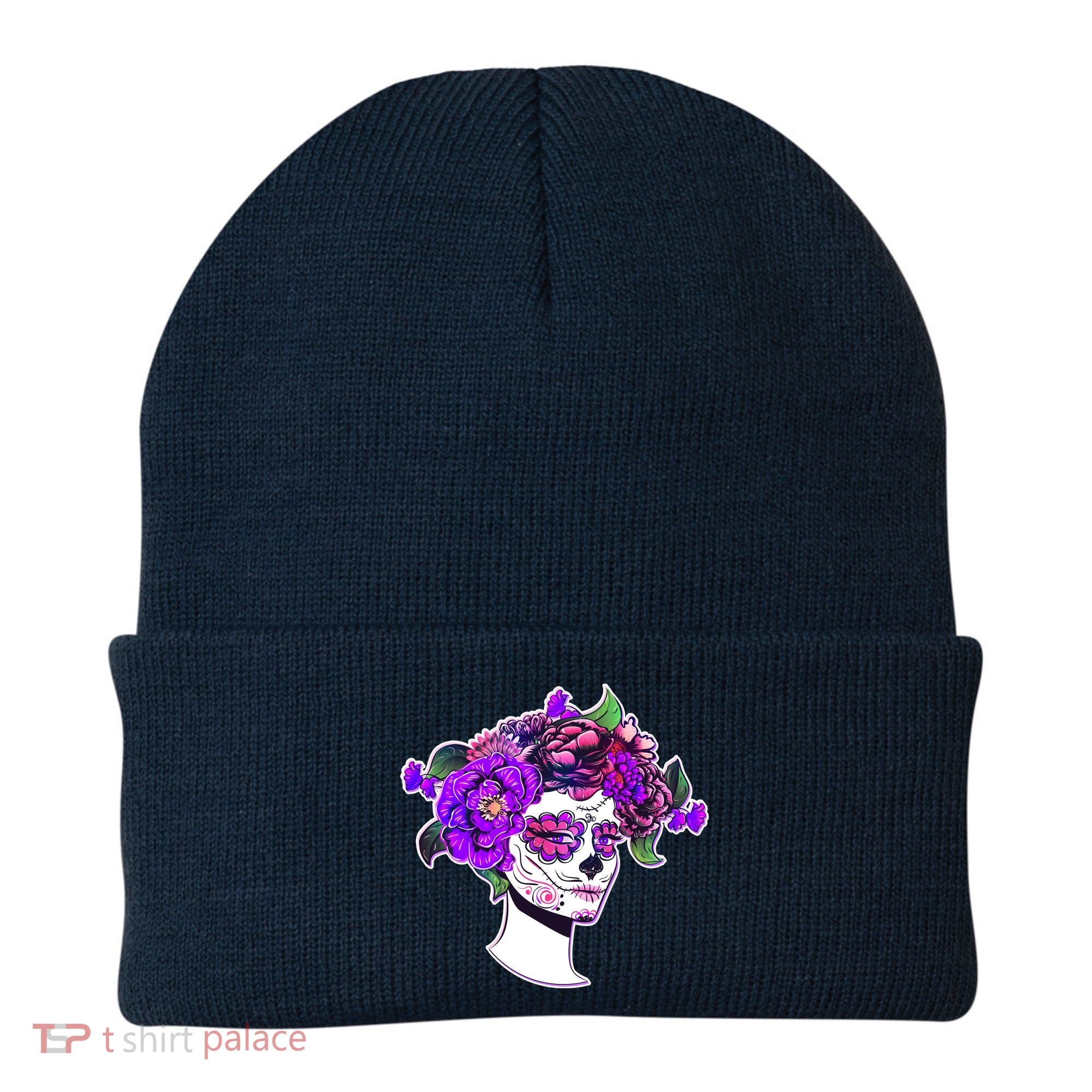 Sugar Skull Flower Girl Beanie