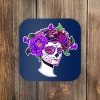 Sugar Skull Flower Girl Coaster thumb 0