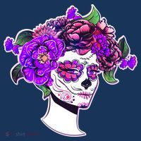 Sugar Skull Flower Girl Coaster thumb 2
