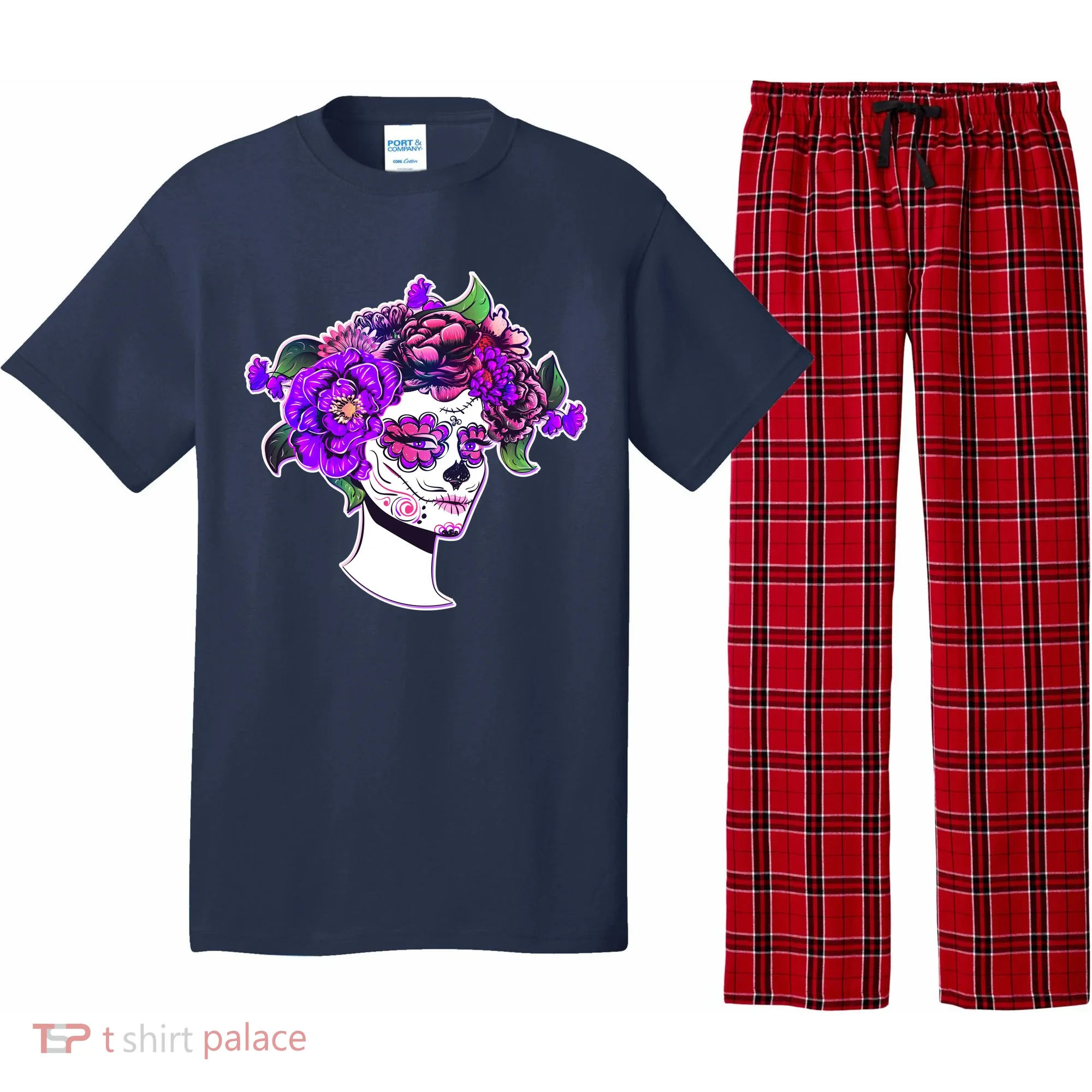 Sugar Skull Flower Girl Pajama Set