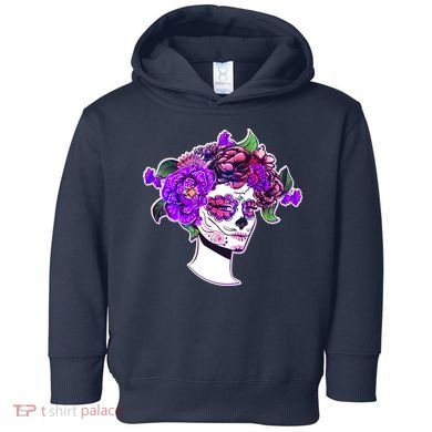 Sugar Skull Flower Girl Toddler Hoodie