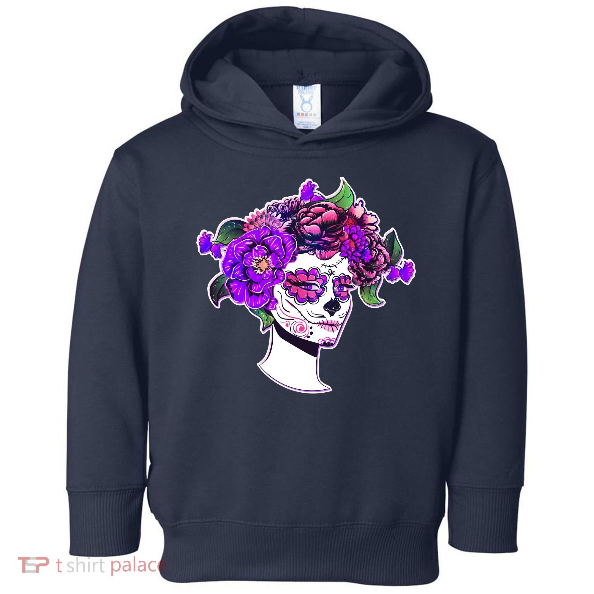 Sugar Skull Flower Girl Toddler Hoodie