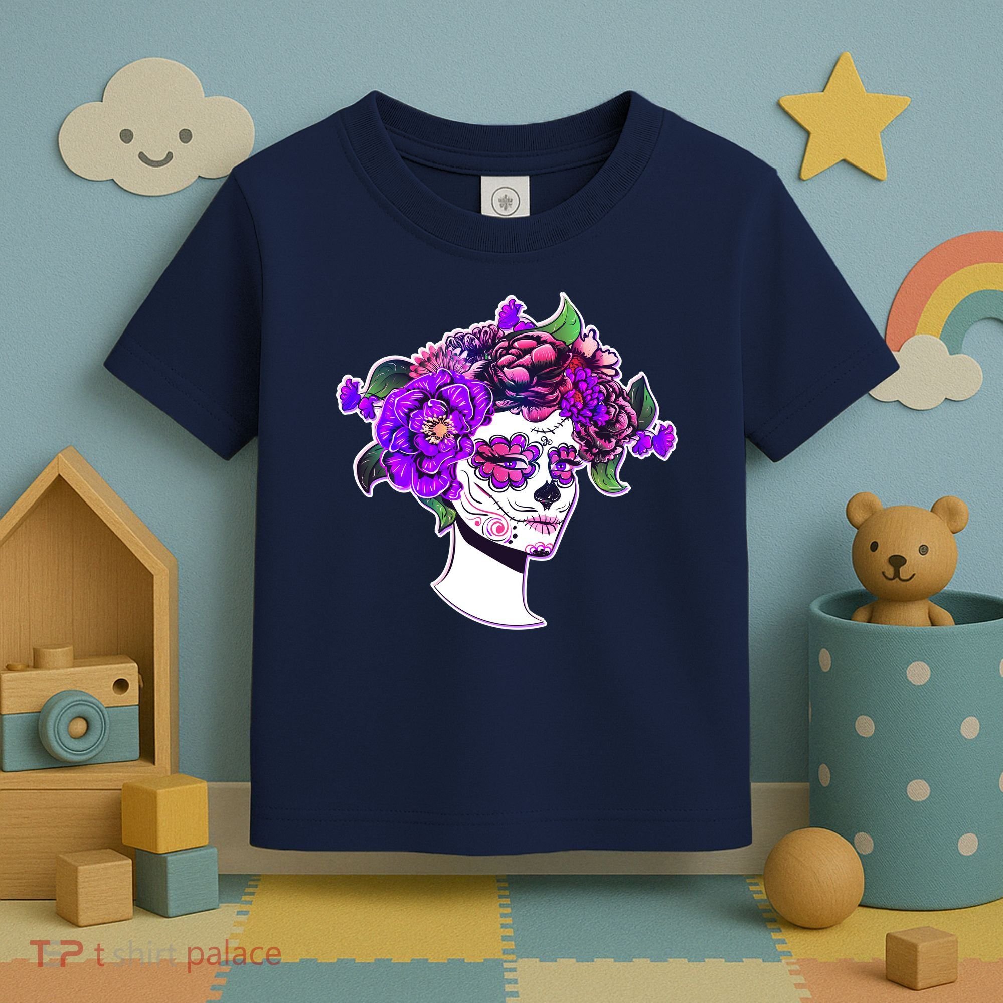 Sugar Skull Flower Girl Toddler T-Shirt