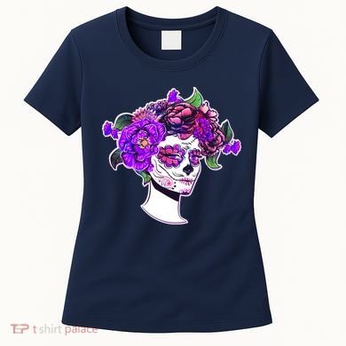 Sugar Skull Flower Girl Women's T-Shirt