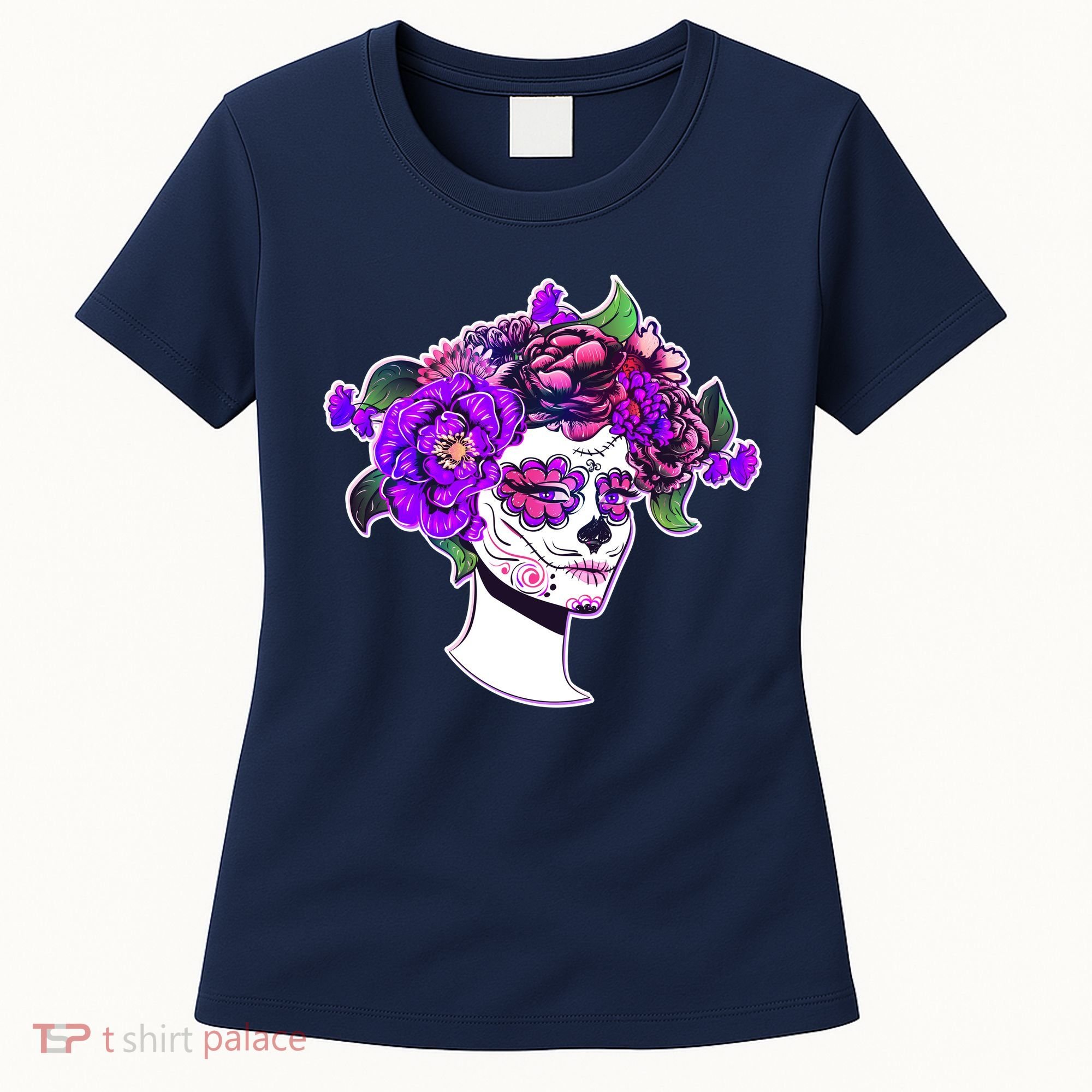 Sugar Skull Flower Girl Women's T-Shirt