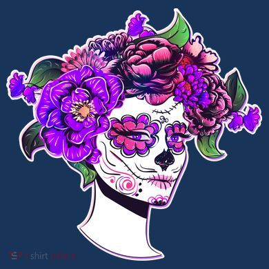 Sugar Skull Flower Girl Women's T-Shirt
