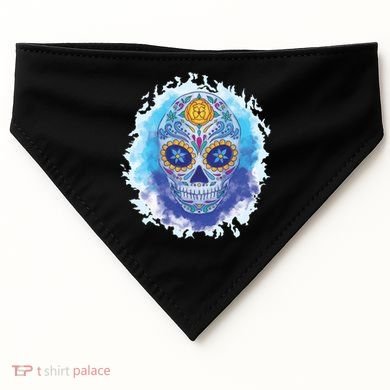 Sugar Skull Watercolor USA-Made Doggie Bandana