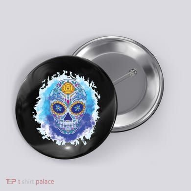Sugar Skull Watercolor Button