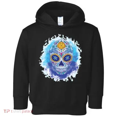 Sugar Skull Watercolor Toddler Hoodie