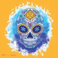 Sugar Skull Watercolor Toddler T-Shirt thumb 4