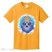 Sugar Skull Watercolor Kids T-Shirt thumb 0
