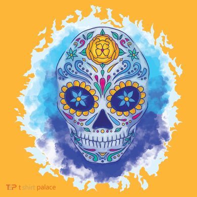 Sugar Skull Watercolor Kids T-Shirt