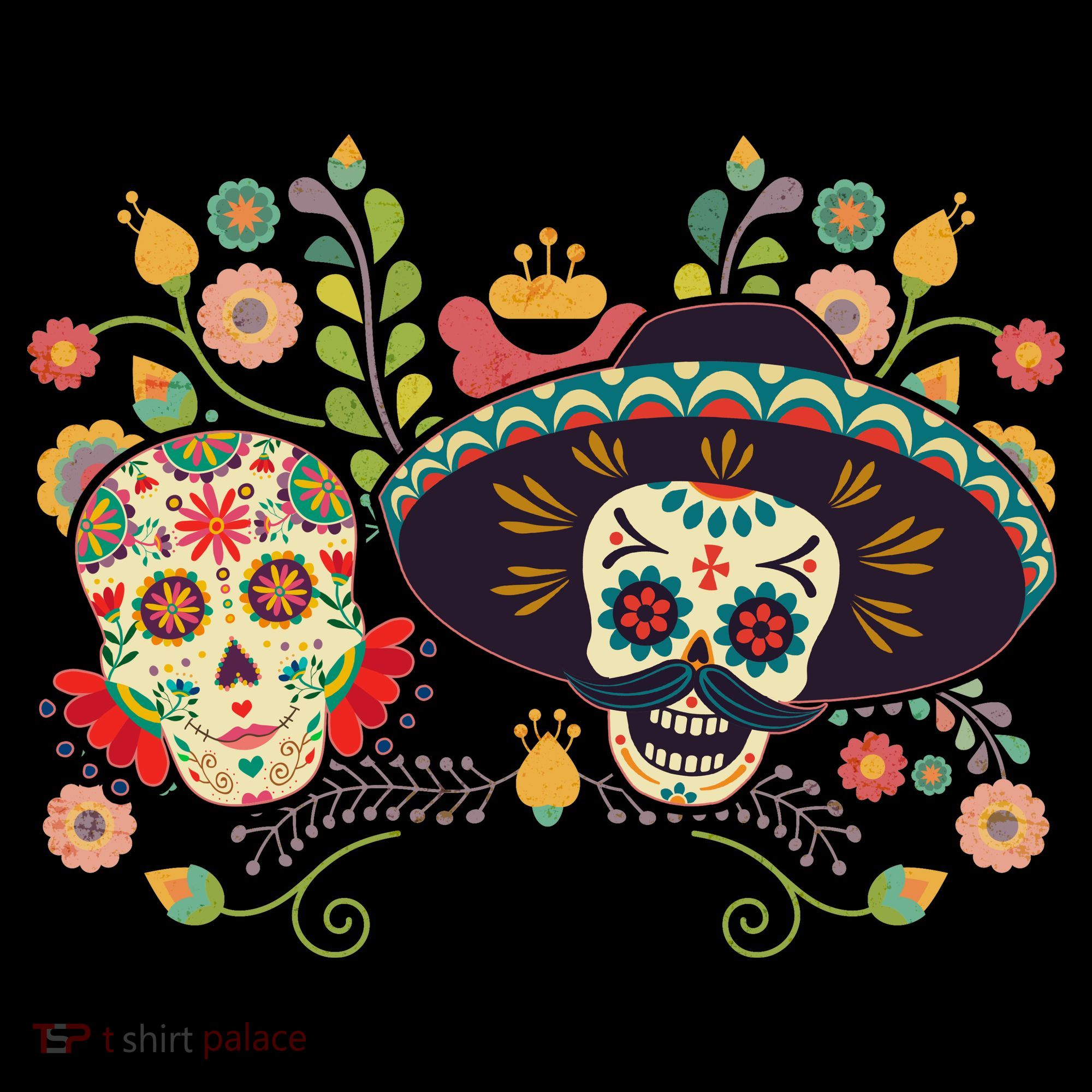 Sugar Skulls Day of the Dead Doggie Tank