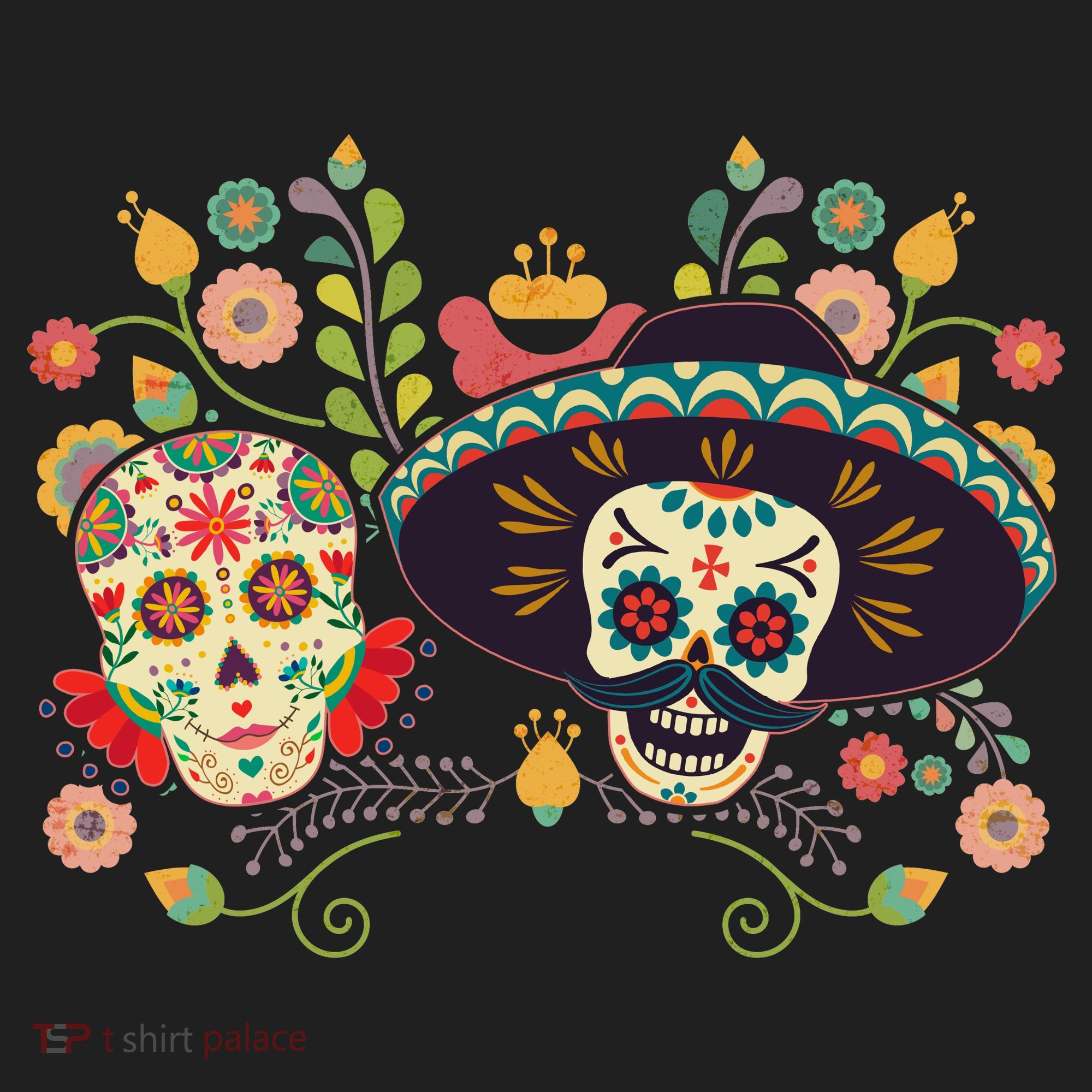 Sugar Skulls Day of the Dead Hat