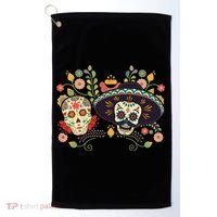 Sugar Skulls Day of the Dead Golf Towel thumb 0