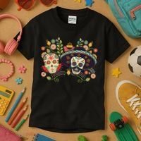 Sugar Skulls Day of the Dead Kids T-Shirt thumb 3
