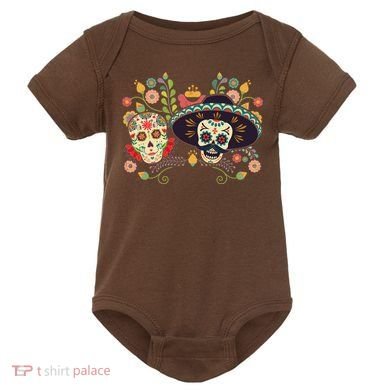 Sugar Skulls Day of the Dead Baby Bodysuit
