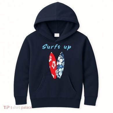 Surfs Up Hawaiian Style Kids Hoodie