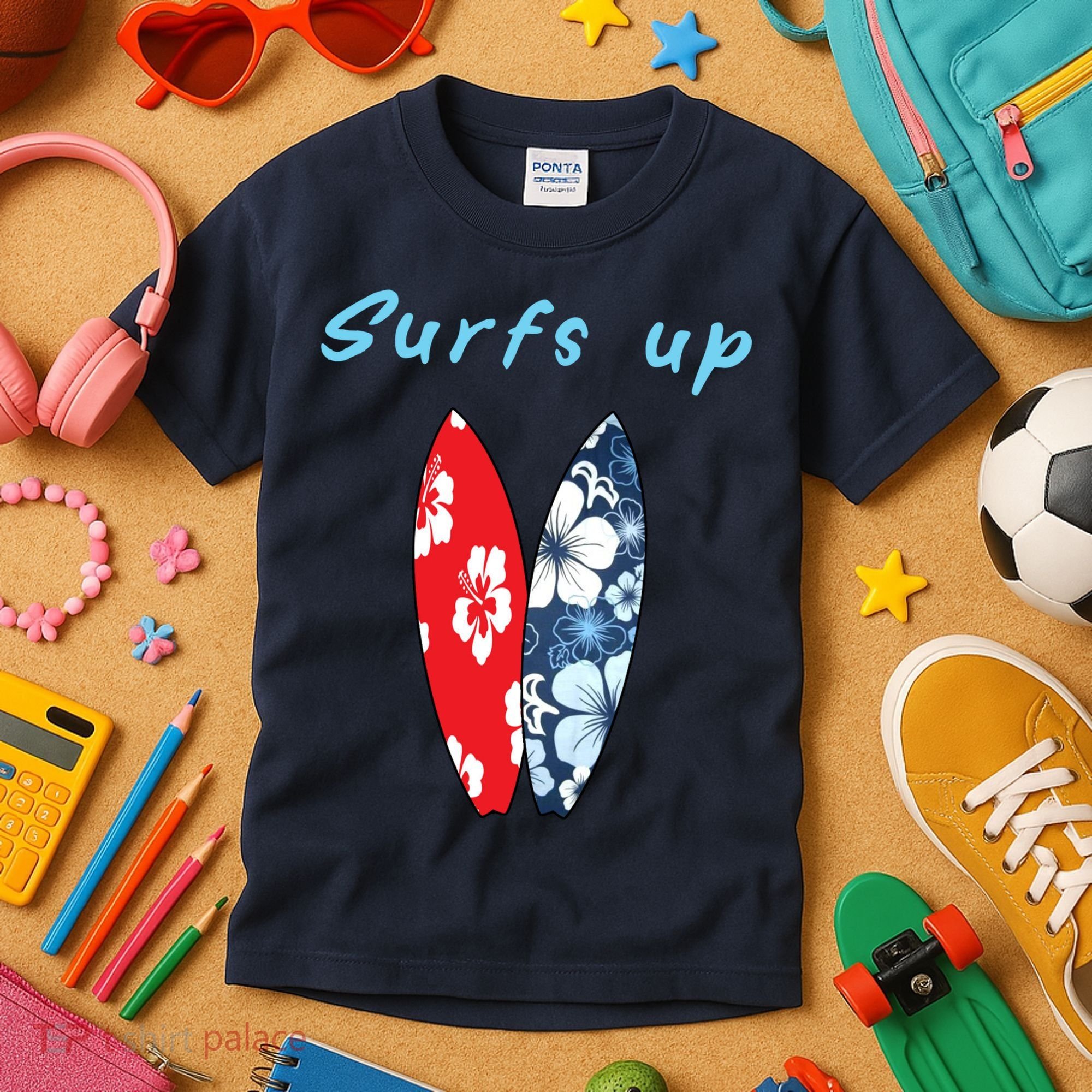 Surfs Up Hawaiian Style Kids T-Shirt
