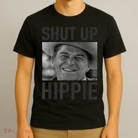 Shut Up Hippie Ronald Reagan Anti Liberal Republican T-Shirt thumb 3