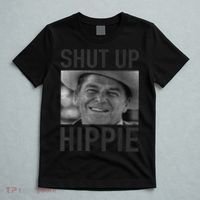 Shut Up Hippie Ronald Reagan Anti Liberal Republican T-Shirt thumb 5