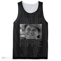 Shut Up Hippie Ronald Reagan Anti Liberal Republican Mesh Reversible Basketball Jersey Tank thumb 0