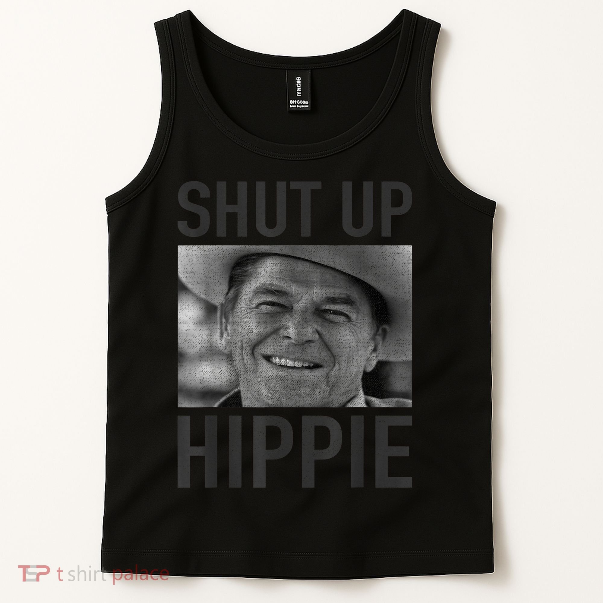 Shut Up Hippie Ronald Reagan Anti Liberal Republican Tank Top