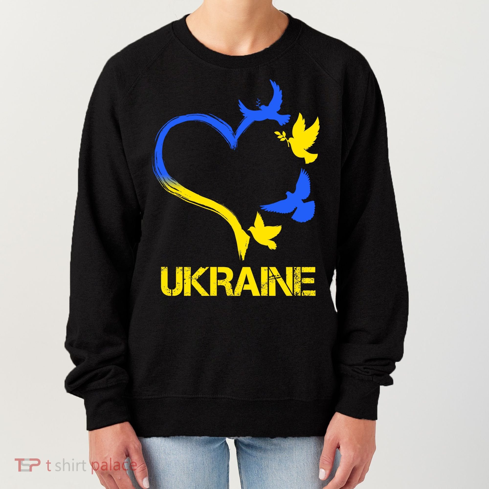 Support Ukraine Heart Doves Women's Sweatshirt