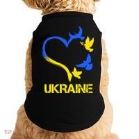 Support Ukraine Heart Doves Doggie Tank thumb 0