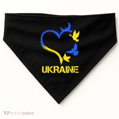 Support Ukraine Heart Doves USA-Made Doggie Bandana