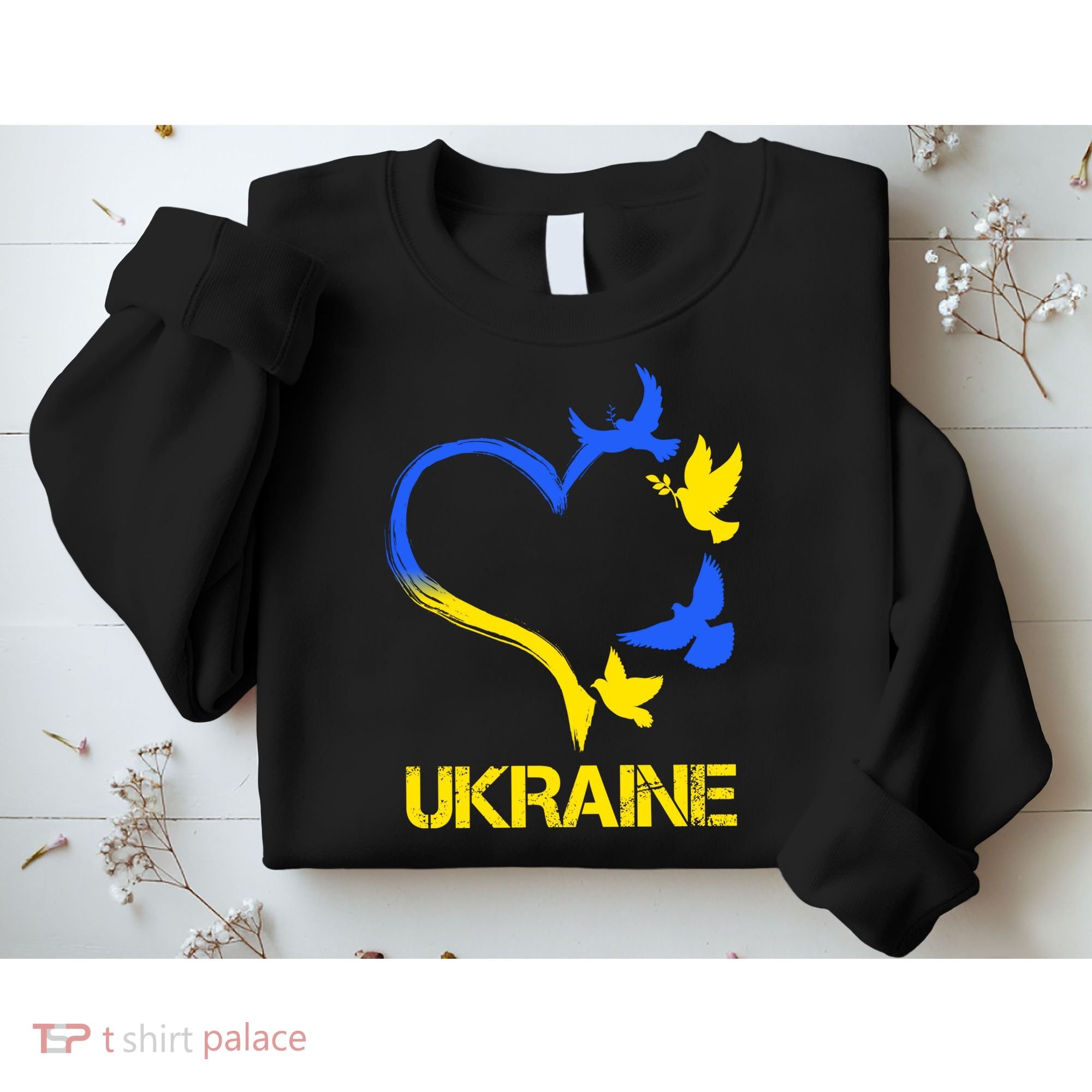 Support Ukraine Heart Doves Sweatshirt