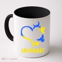 Support Ukraine Heart Doves Coffee Mug thumb 0