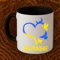 Support Ukraine Heart Doves Coffee Mug thumb 2