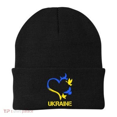 Support Ukraine Heart Doves Beanie