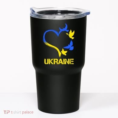 Support Ukraine Heart Doves Tumbler