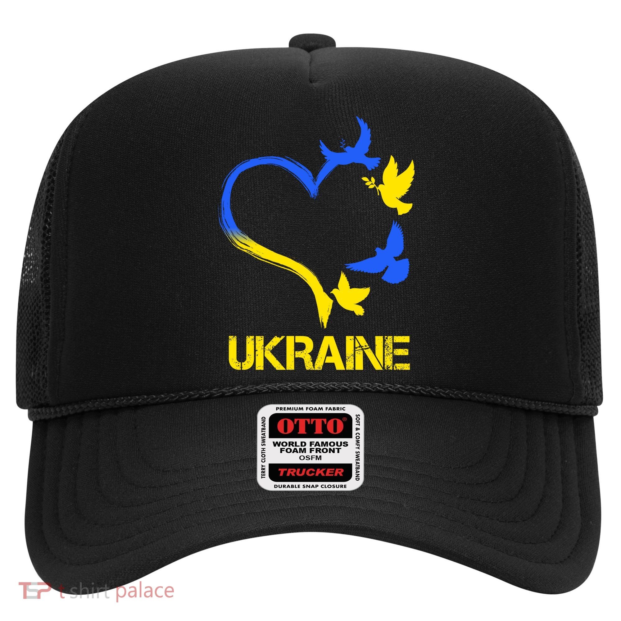 Support Ukraine Heart Doves Hat
