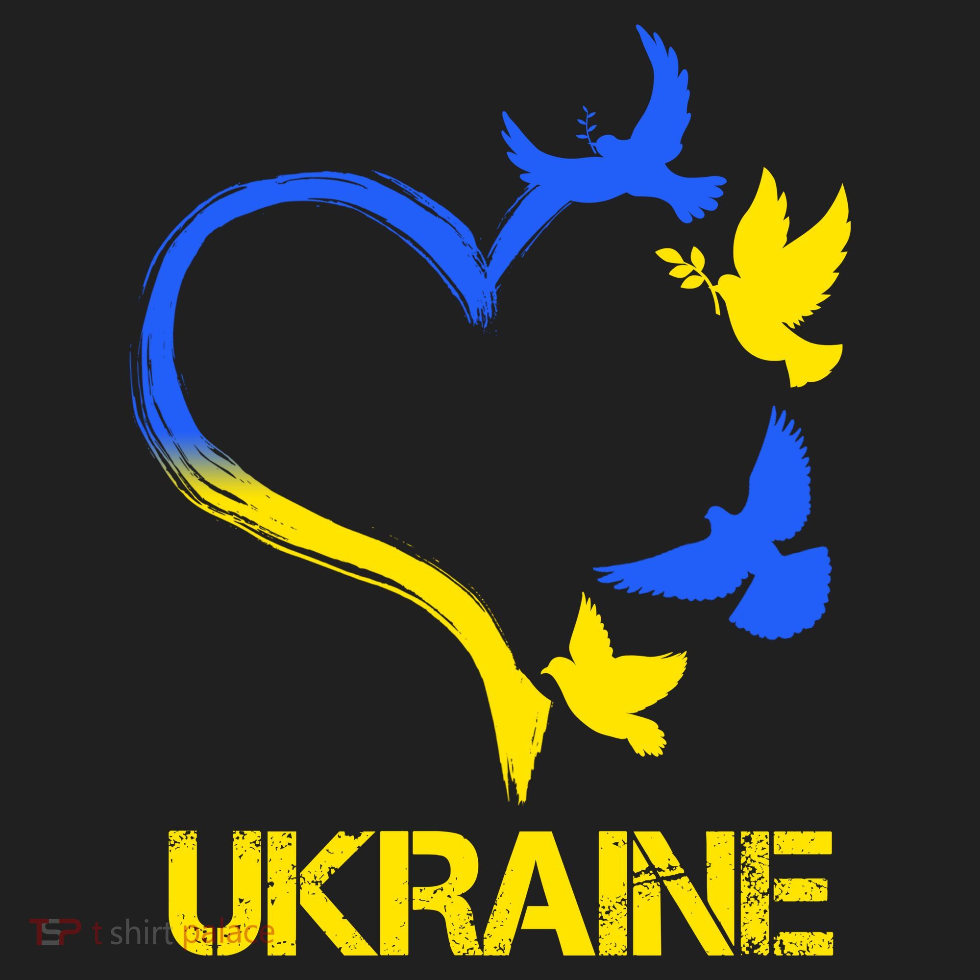 Support Ukraine Heart Doves Hat