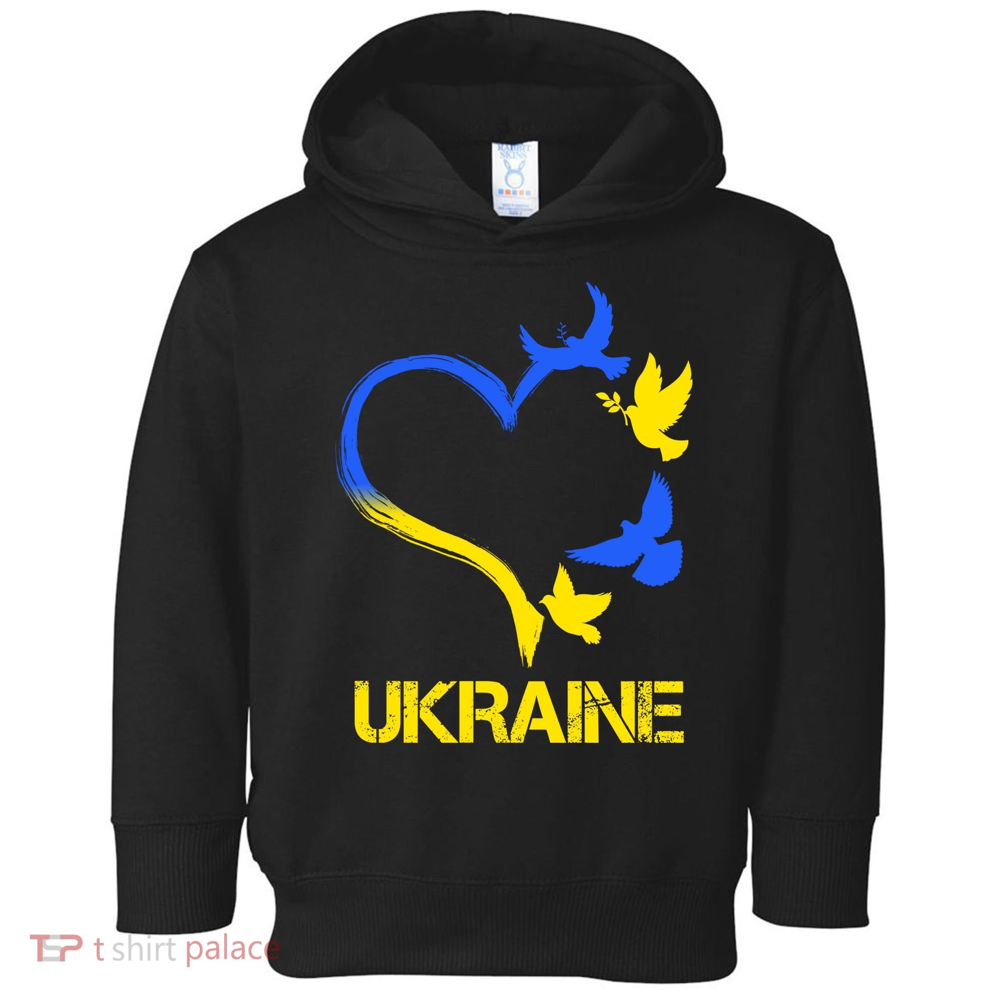 Support Ukraine Heart Doves Toddler Hoodie