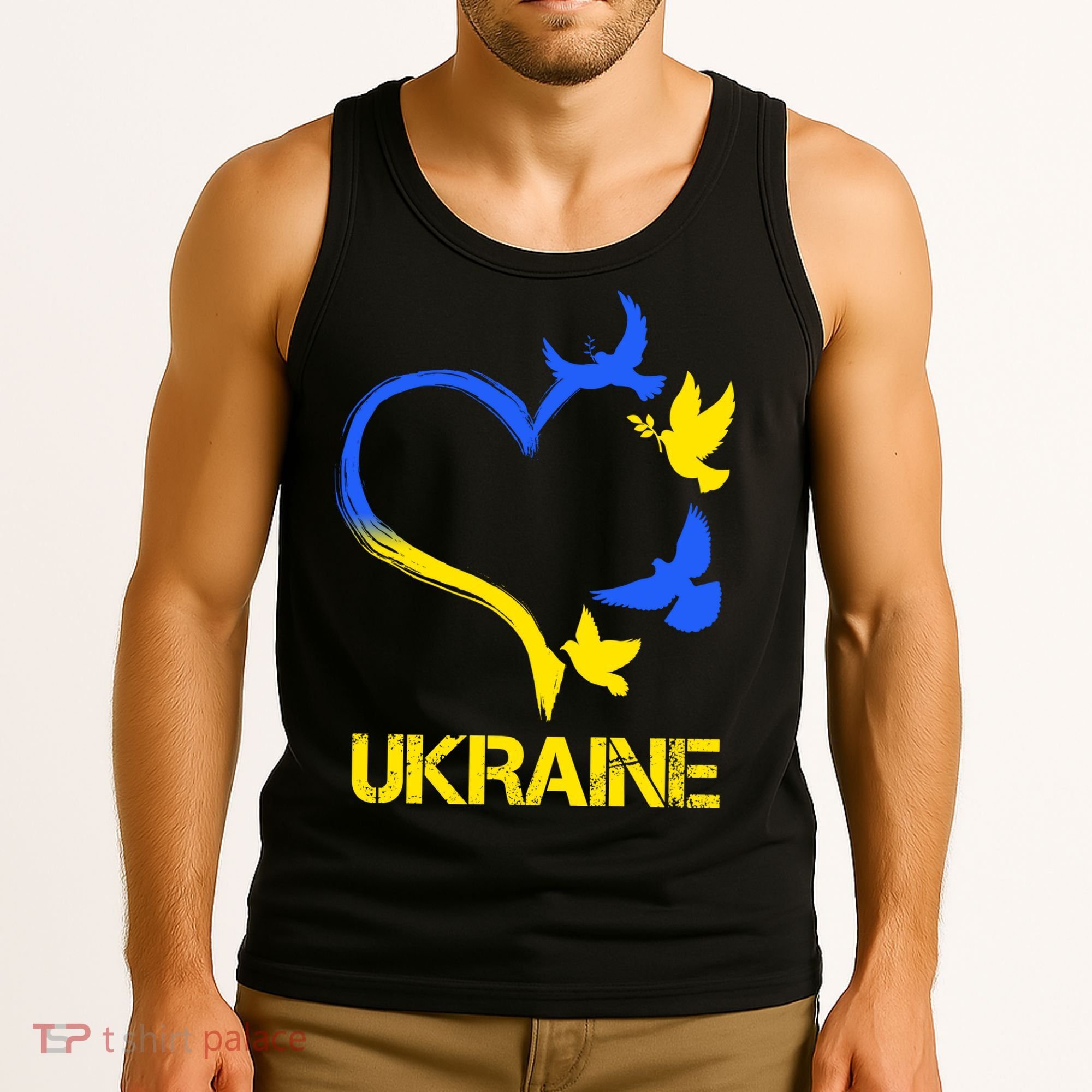 Support Ukraine Heart Doves Tank Top