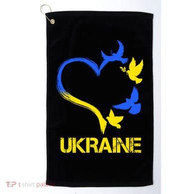 Support Ukraine Heart Doves Golf Towel