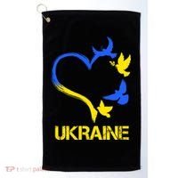 Support Ukraine Heart Doves Golf Towel thumb 0