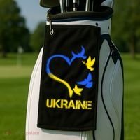 Support Ukraine Heart Doves Golf Towel thumb 2