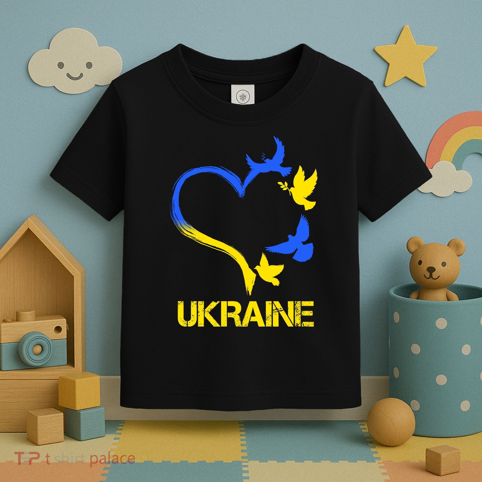 Support Ukraine Heart Doves Toddler T-Shirt